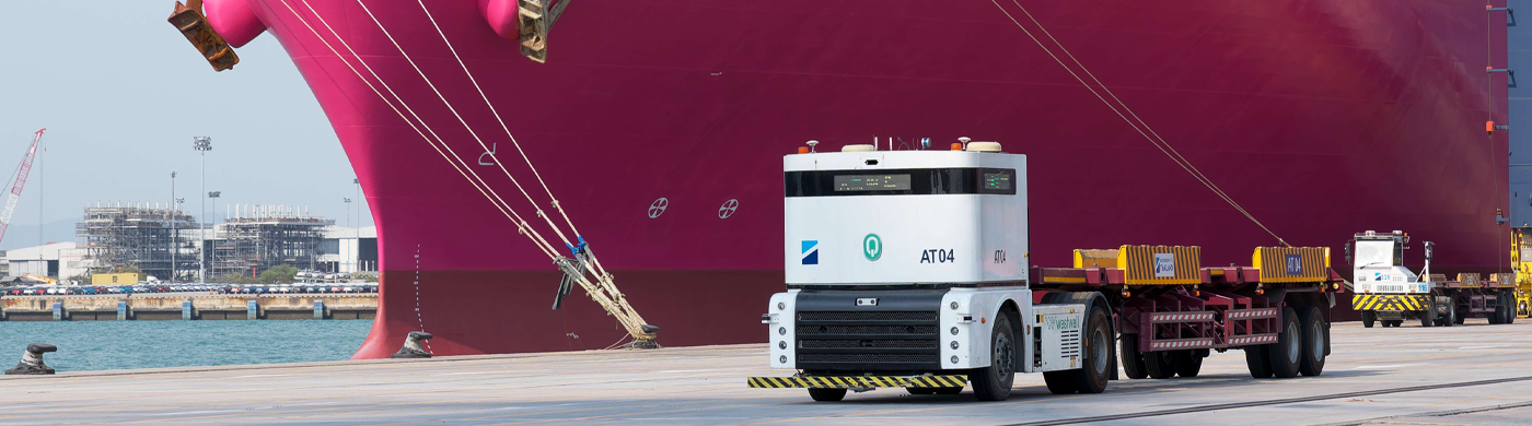 Autonomous Transportation in Terminals with Global Path Planning and V2X